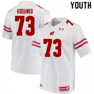Youth Wisconsin Badgers NCAA #73 Kerry Kodanko White Authentic Under Armour Stitched College Football Jersey HR31W42LZ